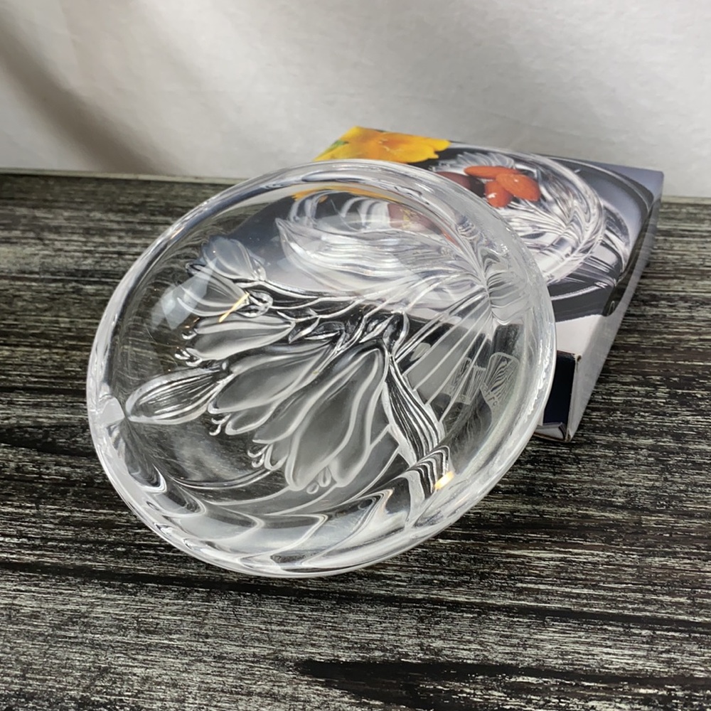 ❤️ Studio Nova French Iris Crystal Round Candy Dish NIB NEW